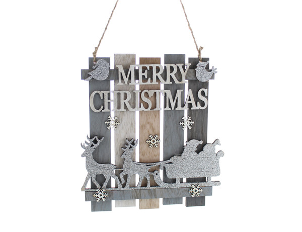 22cm merry christmas with sleigh sign