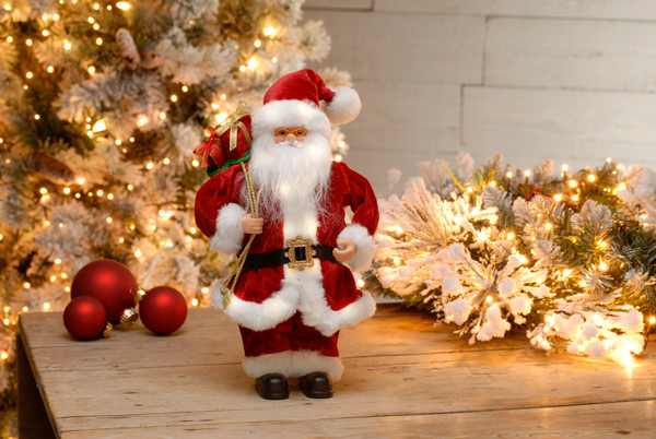 43cm LED lit Classic standing santa Battery Operated