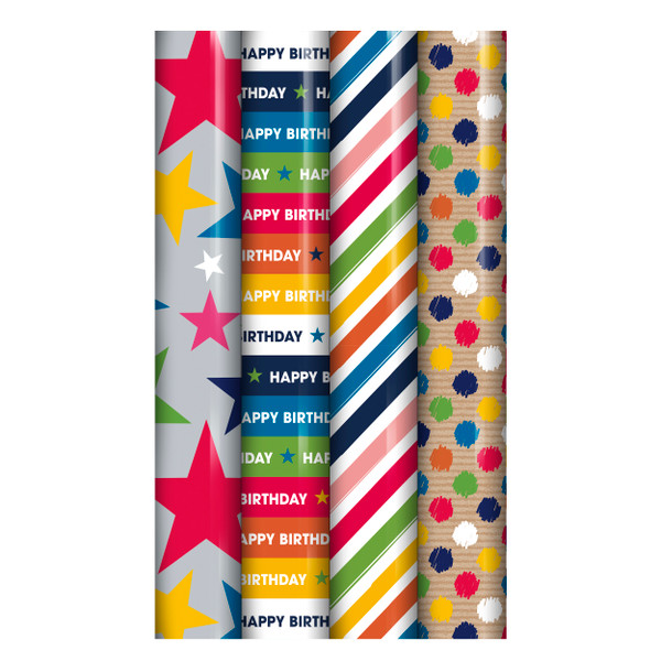 Multicolour Stripe Giftwrap 2.5m