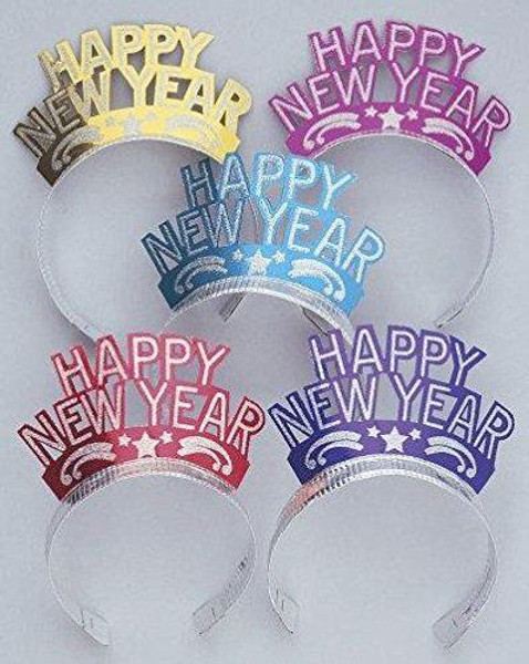 New Year Glitter Tiaras Pk12