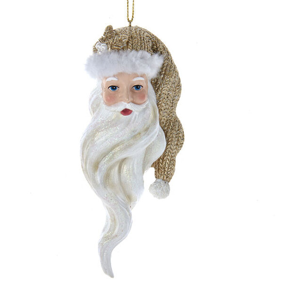 Platinum White Santa Head Ornament