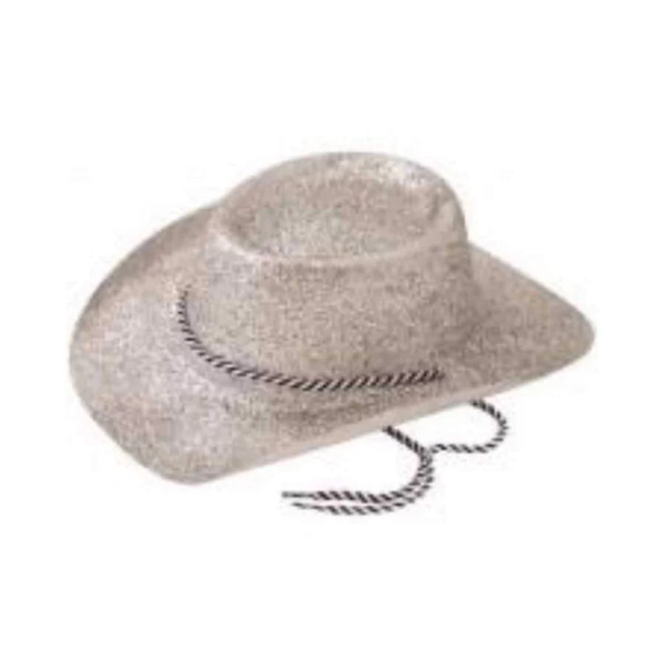 Cowboy Hat Glitter Silver