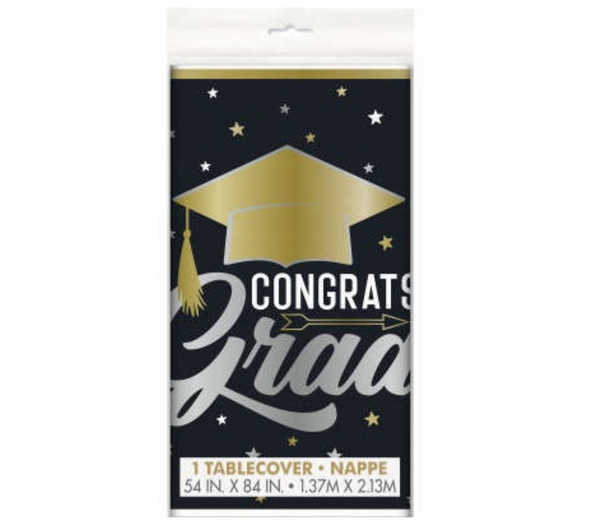 Stars and Caps Congrats Grad Tablecover 54x84in