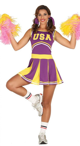 Cheerleader Purple Adult Medium Size 38 to 40