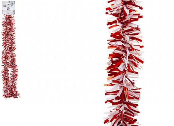 Candy Cane Tinsel 2m 6Ply 11cm