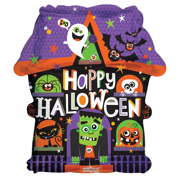 H100 18in Foil Balloon Halloween Haunted House