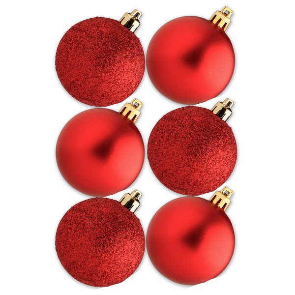 Baubles Red 8cm Pk6