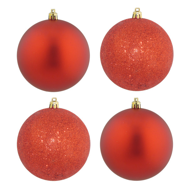 Baubles Red 10cm Pk4
