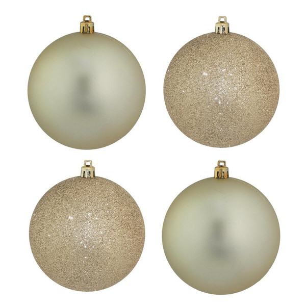 Baubles Champagne 10cm Pk4