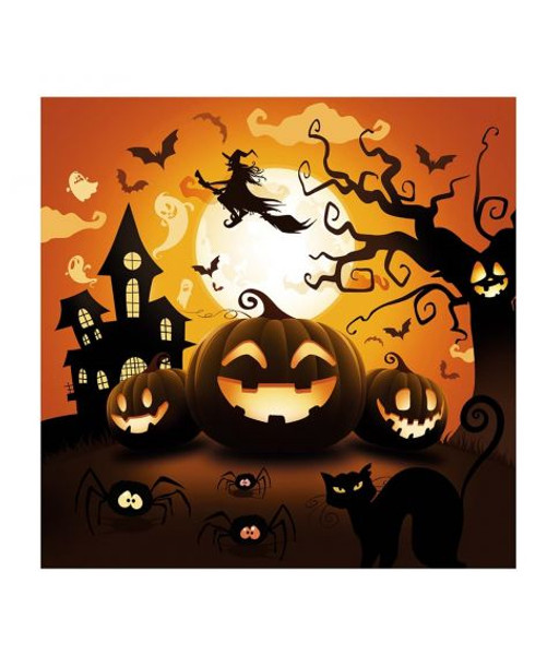 Halloween Pumpkin Napkins 33x33cm Pk12