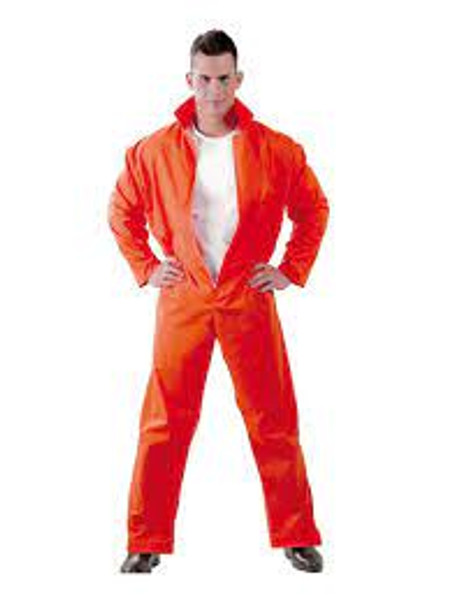 Prisoner Convict Orange Overalls Large 52 to 54