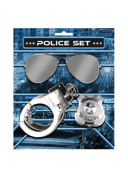 Police Set incl Glasses Handcuffs and Badge Adult
