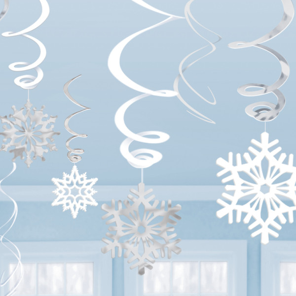 Snowflake Swirl Decoration Pk12