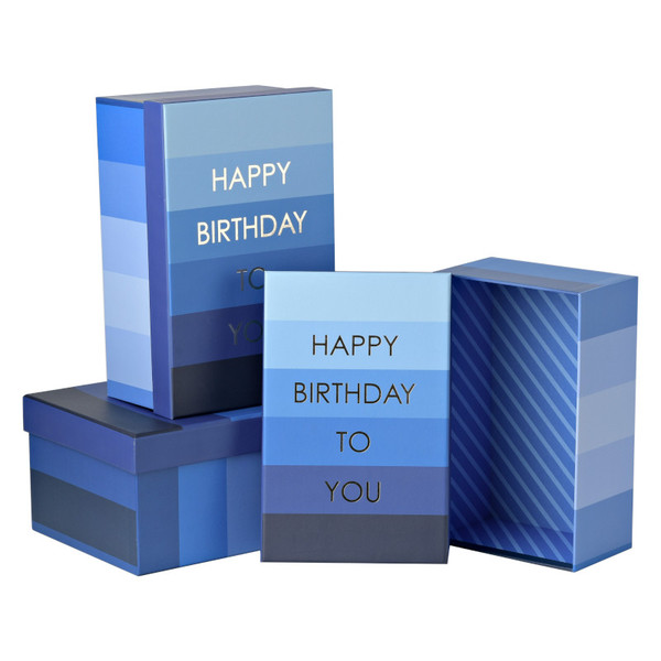 Happy Birthday to You Blue Gift Box Size 3 23x15x9cm