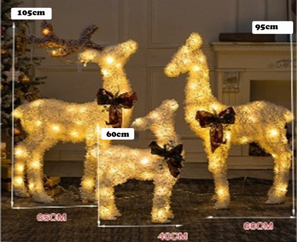 60cm Snow Effect Baby Reindeer with 30LED Battery Operated