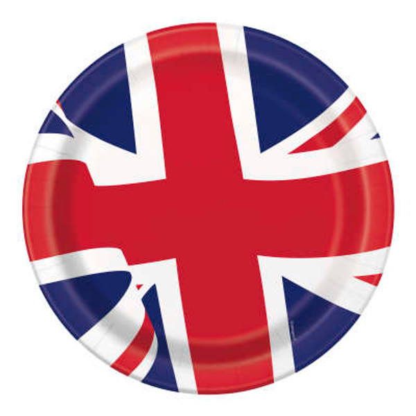 Union Jack Dinner Plates 9in Pk8