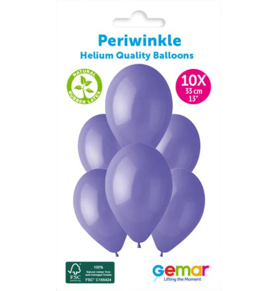 13in Latex Balloons Pk10 Periwinkle