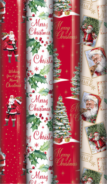 Xmas Tree Parcels Gift Wrap 5m