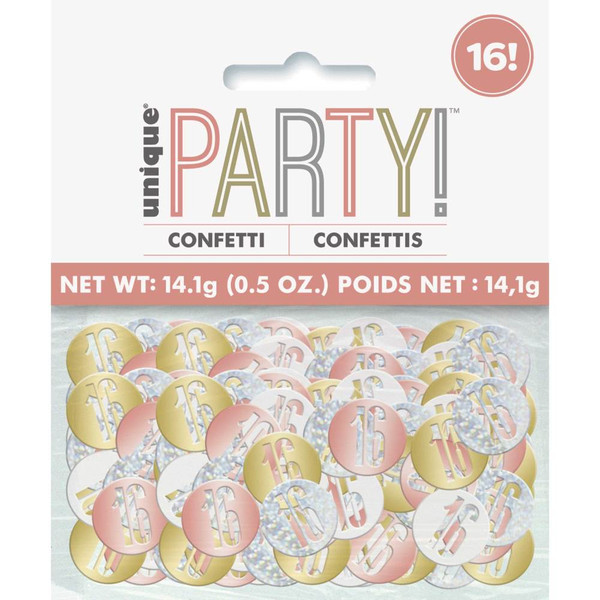 Glitz Rose Gold Confetti Age 16 5oz