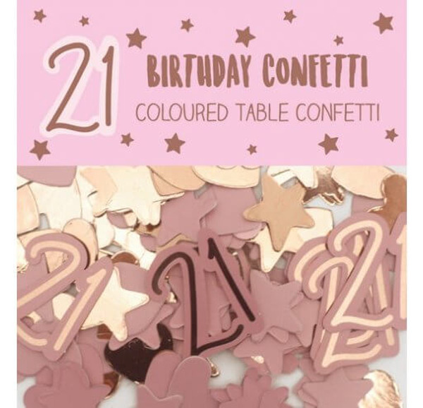Rose Gold Confetti Age 21