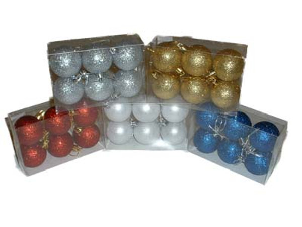 Glitter Bauble 6x60mm Red