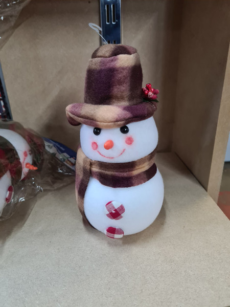 Snowman Rustic Check Scarf