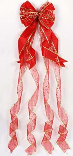 Tree Top Bow Red Gold 1.2m
