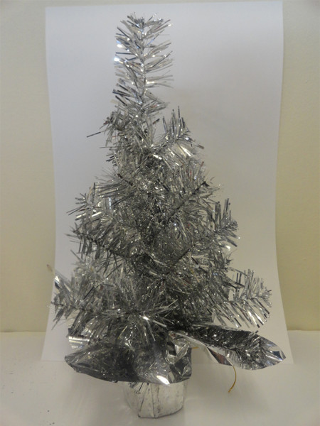 Christmas Tinsel Tree 30cm Silver