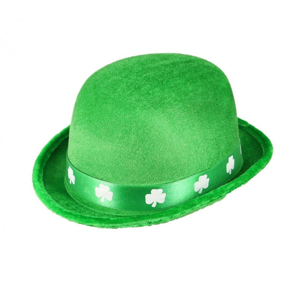 St Patricks Felt Bowler With Shamrocks
