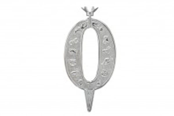 Gold Plastic Numeral Number 0 Pk2