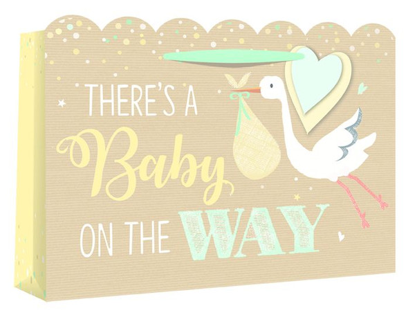 Baby Shower Theres A Baby On The Way Gift Bag 27.5x37.3x11.8cm