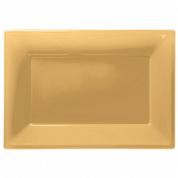 Platters Pack 3 Plastic Gold