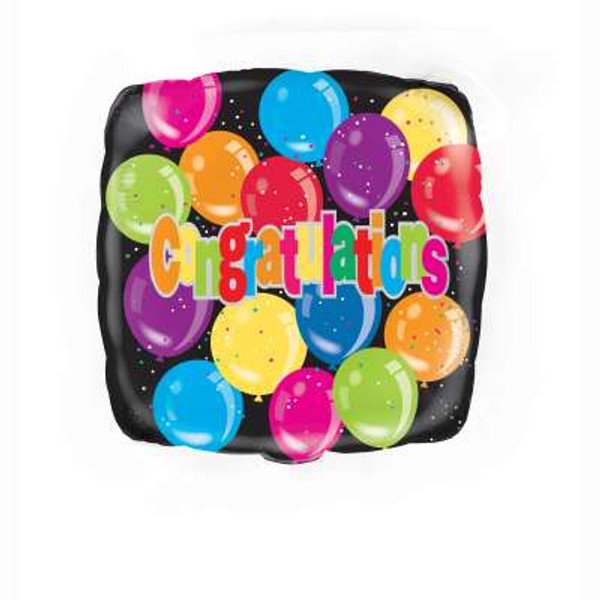 H100 18in Foil Balloon Congrats Square with balloon print