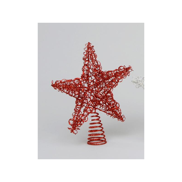 31cm Wire Star Tree Topper Red