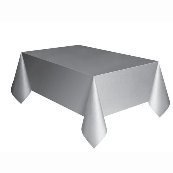 Tablecover Rectangular Plastic Silver 54x108in
