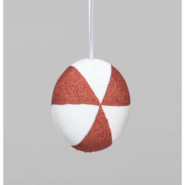 Disc Decoration Red White 13cm