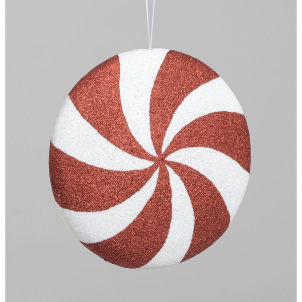 Disc Decoration Red White 19cm