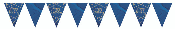 Navy Gold Geode Happy Birthday Bunting 12ft