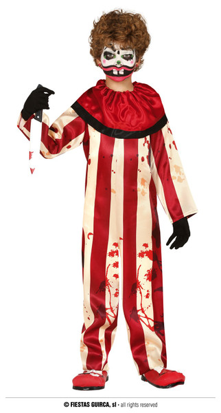 Striped Clown Boy Age 7 to 9 Years