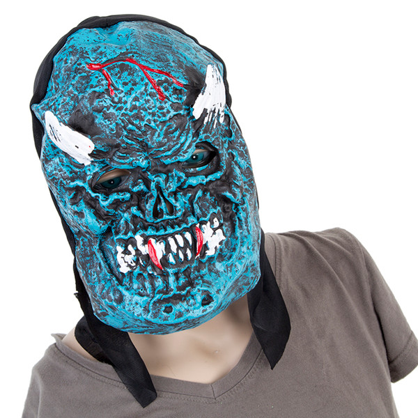 Scary Skeleton Skull Monster Mask Blue