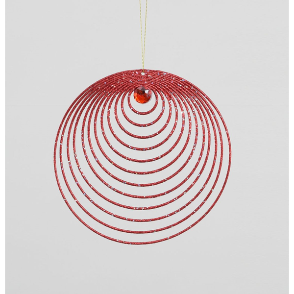 Glitter Circles Decoration Red 20cm