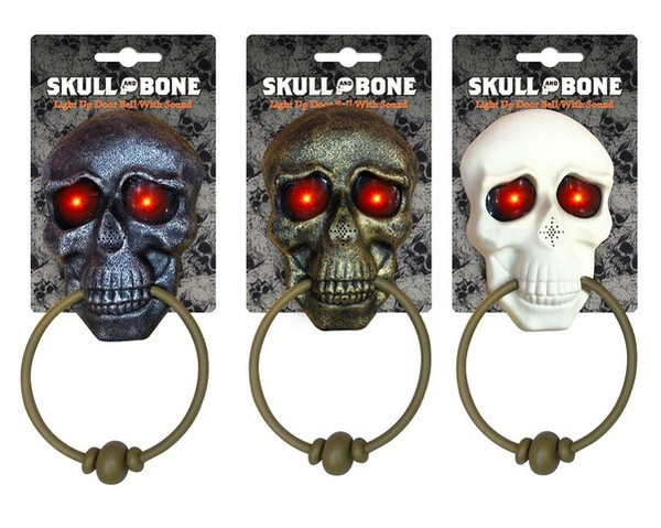MOTION SENSOR ACTIVATED DOOR BELL WHITE SKULL
