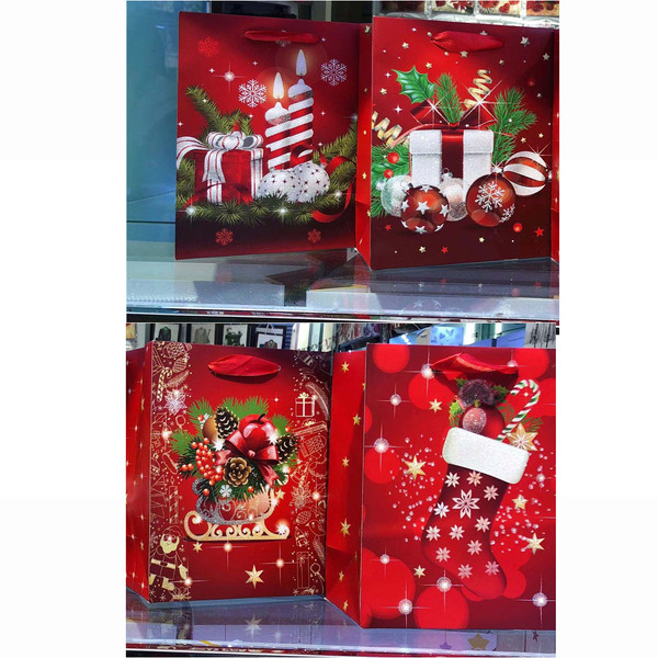 Red Christmas Sparkle Bag Bottle