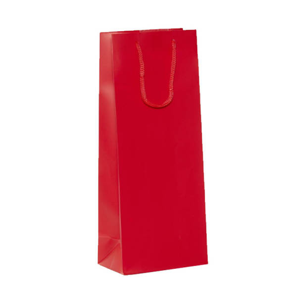 Matt Red Paper Gift Bottle Bag