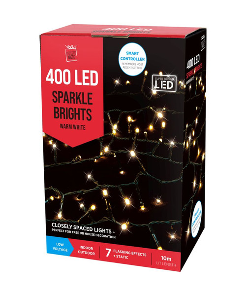 400 LED COMPACT LIGHTS 10m WARM WHITE