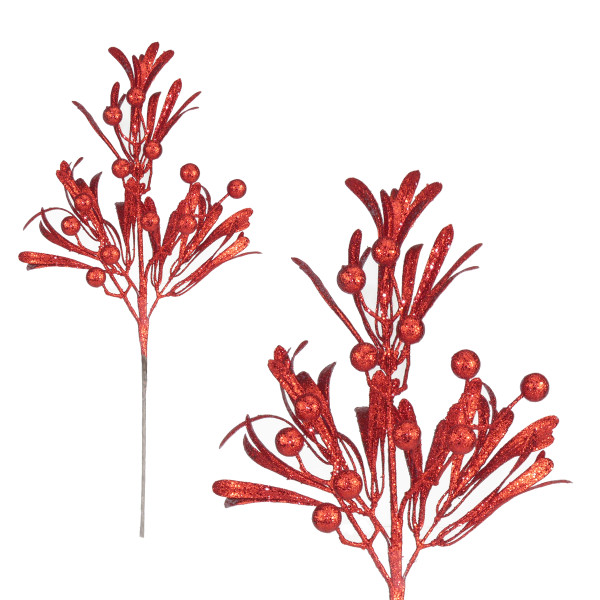 Glitter Berry Spray Red 23in