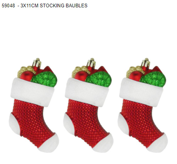 Stocking Baubles 3x11cm