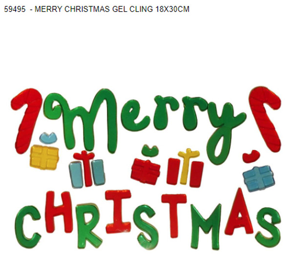 Merry Christmas Gel Cling 18x30m
