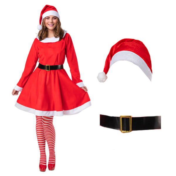 Mrs Santa Deluxe Velour Costume One Size 10 to 14
