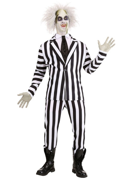Crazy Ghost Black and White Striped Suit
